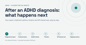 Diagnosed with ADHD? What happens next in the UK: your report, treatment options, medication titration, GP shared care, work, driving and follow-up.